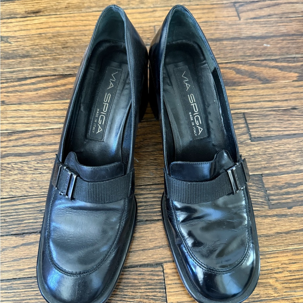 Via Spiga Heeled Leather Loafers
